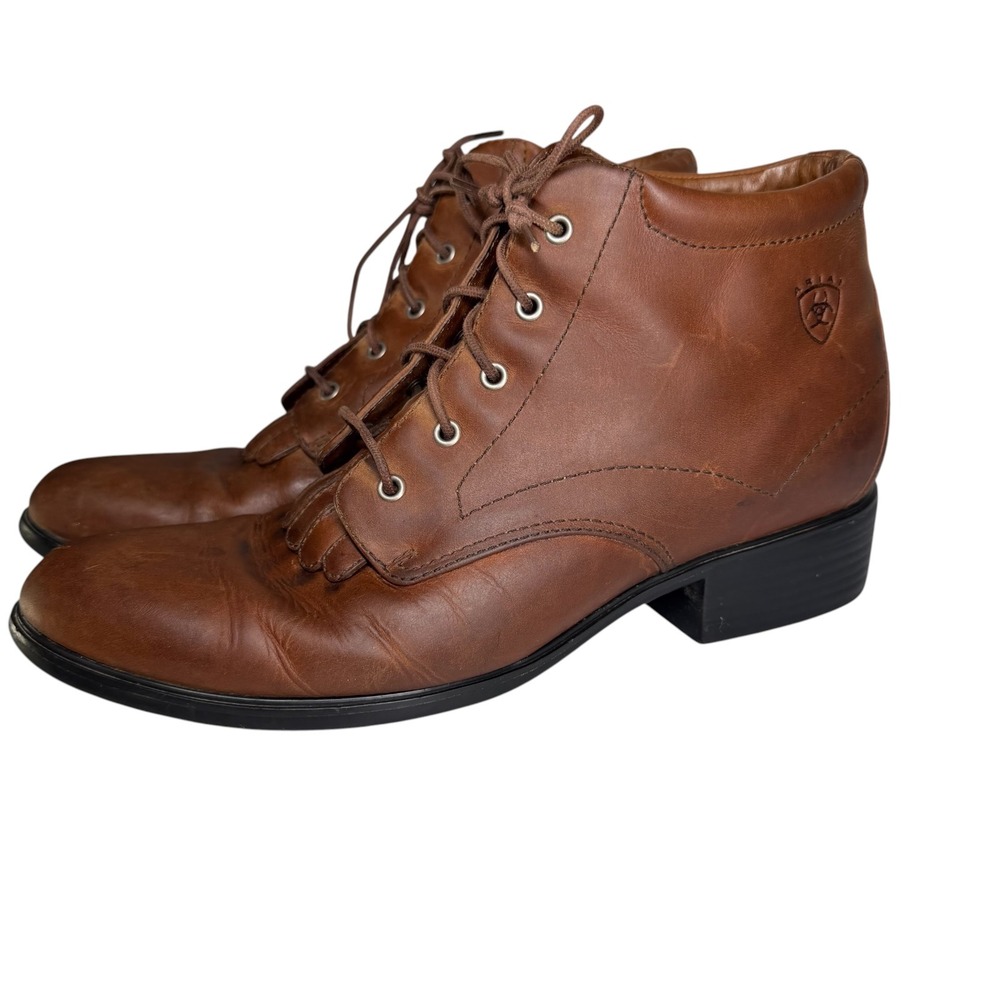 Ariat Heritage Paddock Lace Up Boots Women 9.5B Brown Leather Kiltie 12225